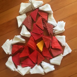 Red Pinwheel Quilt by PiecedTogether Quilts